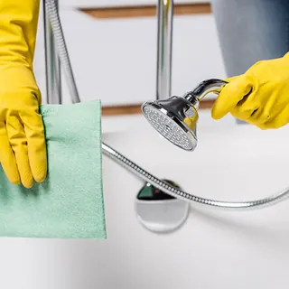 Detailed house cleaning of a Las Vegas bathroom